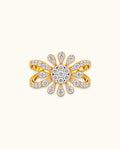Sunburst Diamond Flower Ring