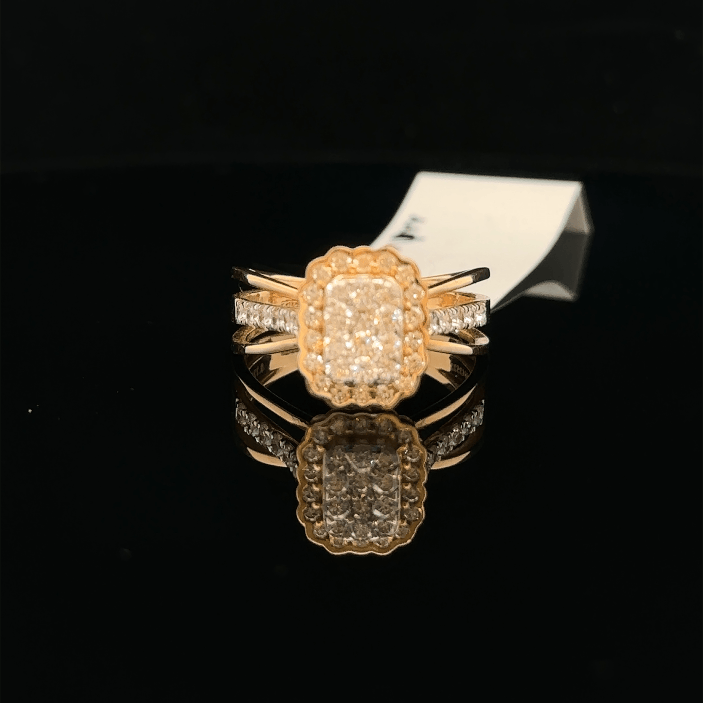 Vintage Style Rectangular Diamond Ring