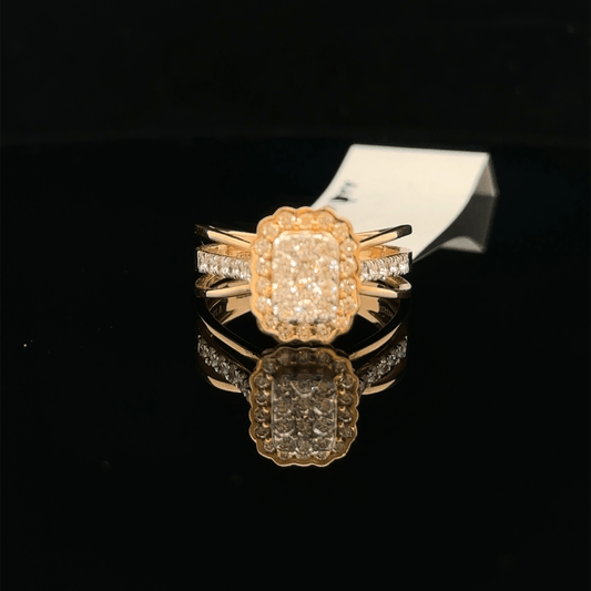 Vintage Style Rectangular Diamond Ring