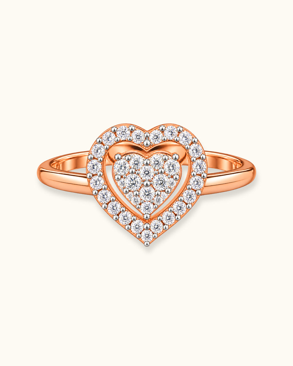 Diamond Heart Halo Ring