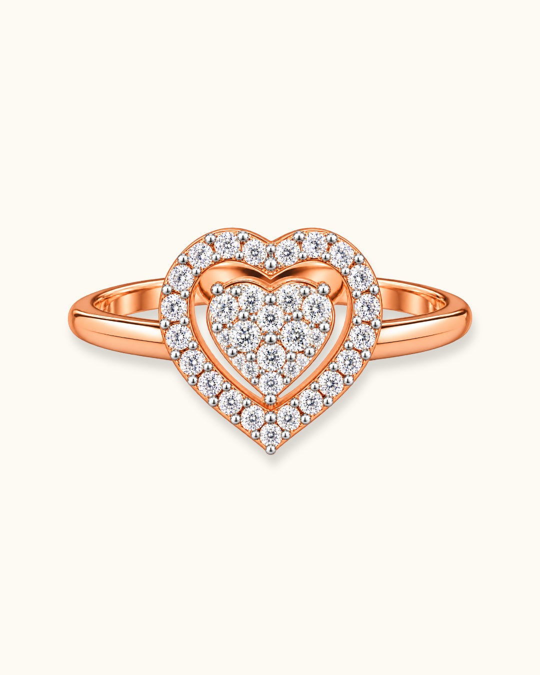 Diamond Heart Halo Ring