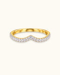 Diamond V-Curve Wishbone Ring