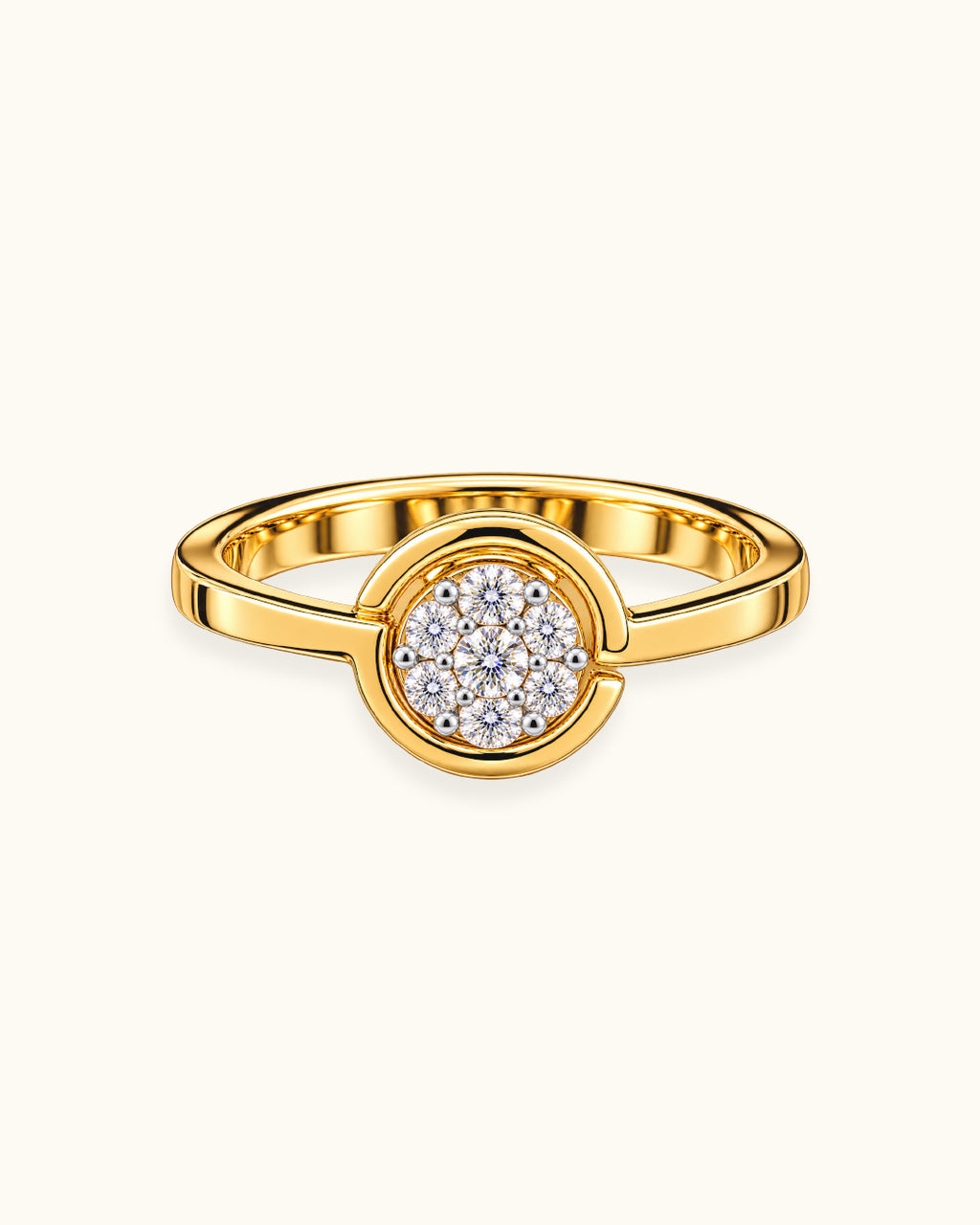 Diamond Halo Cluster Ring