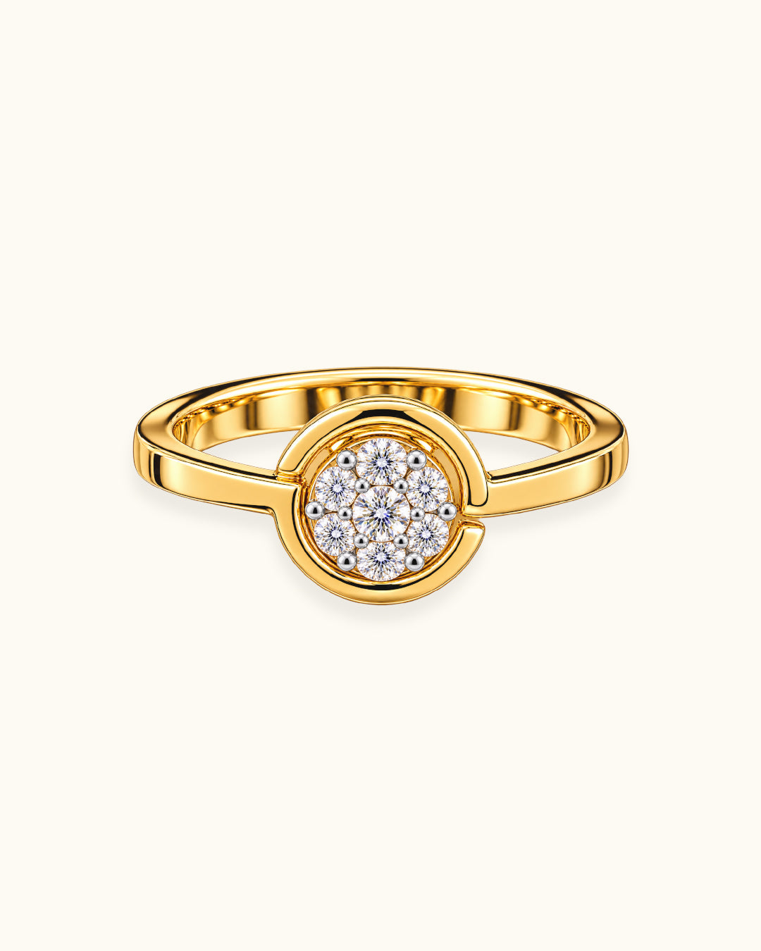 Diamond Halo Cluster Ring