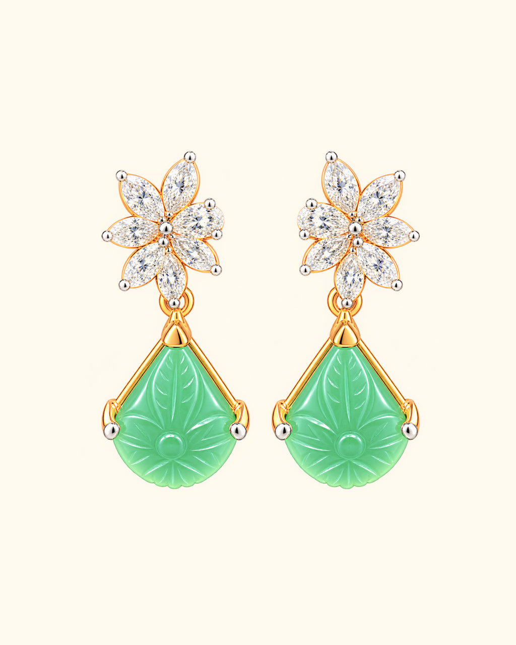 Marquise Diamond Floral Earrings