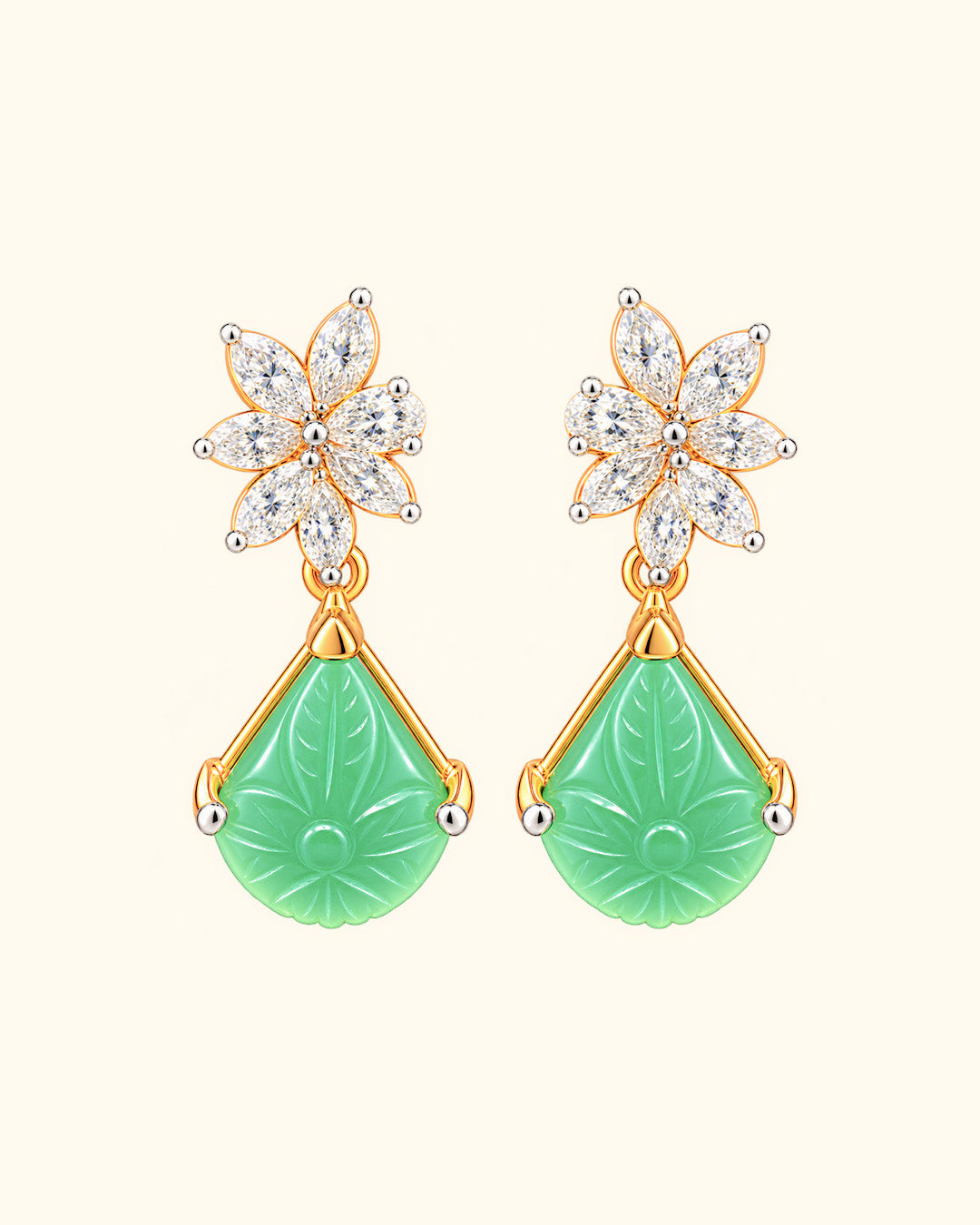 Marquise Diamond Floral Earrings