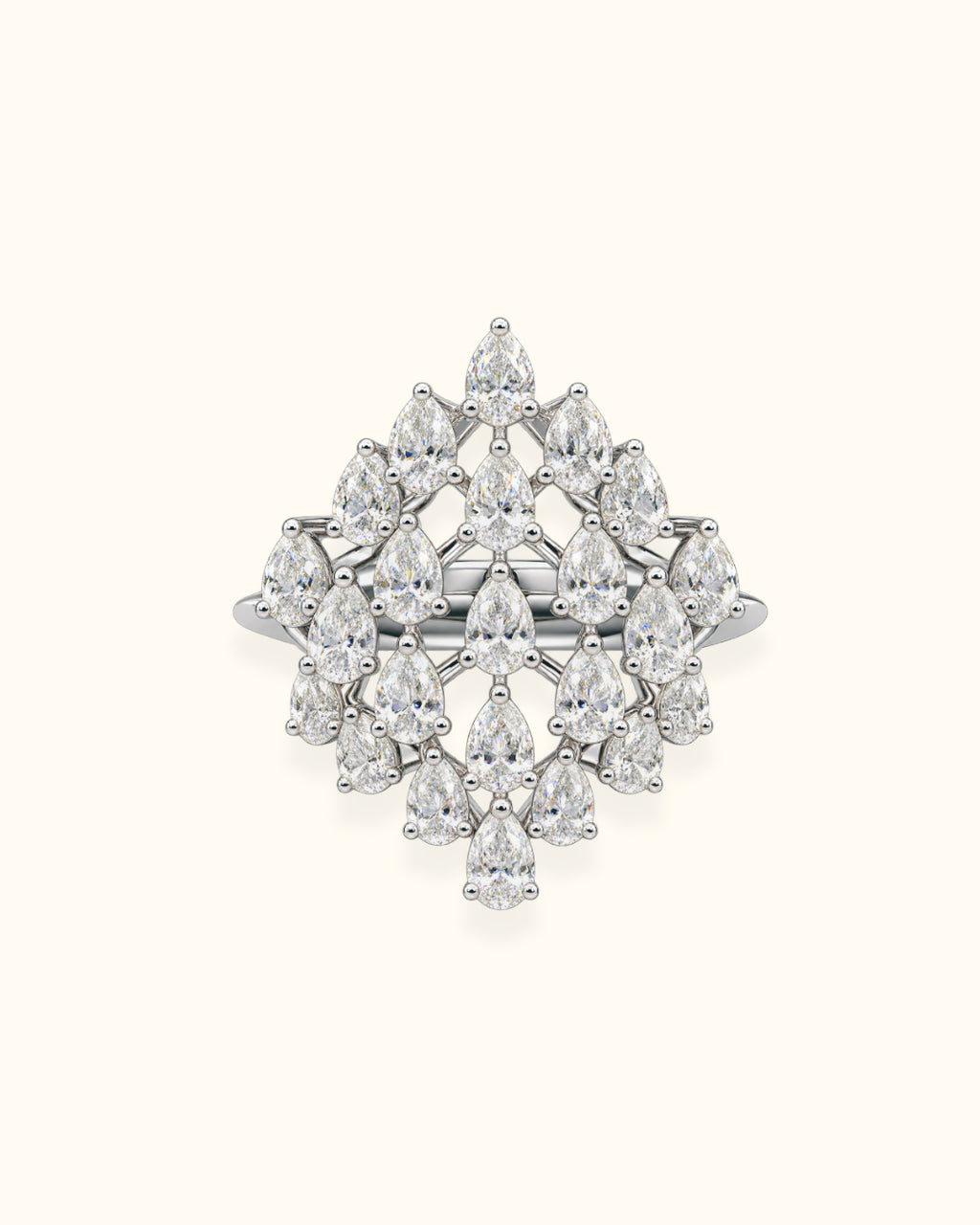 Royal Cascade Pear Diamond Ring