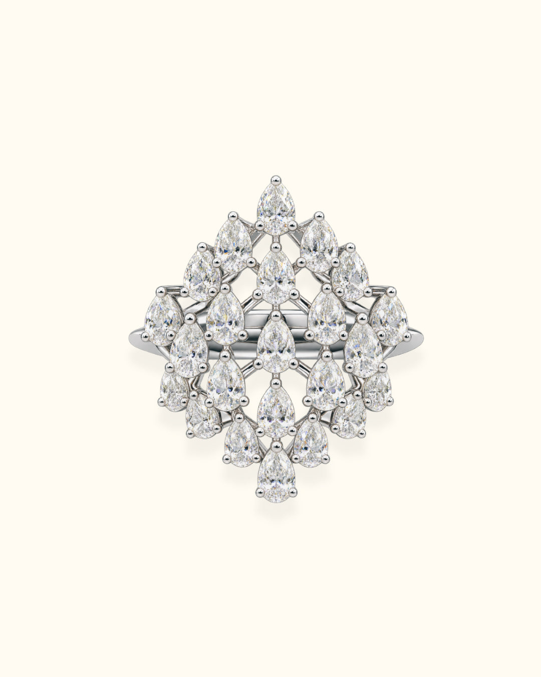 Royal Cascade Pear Diamond Ring