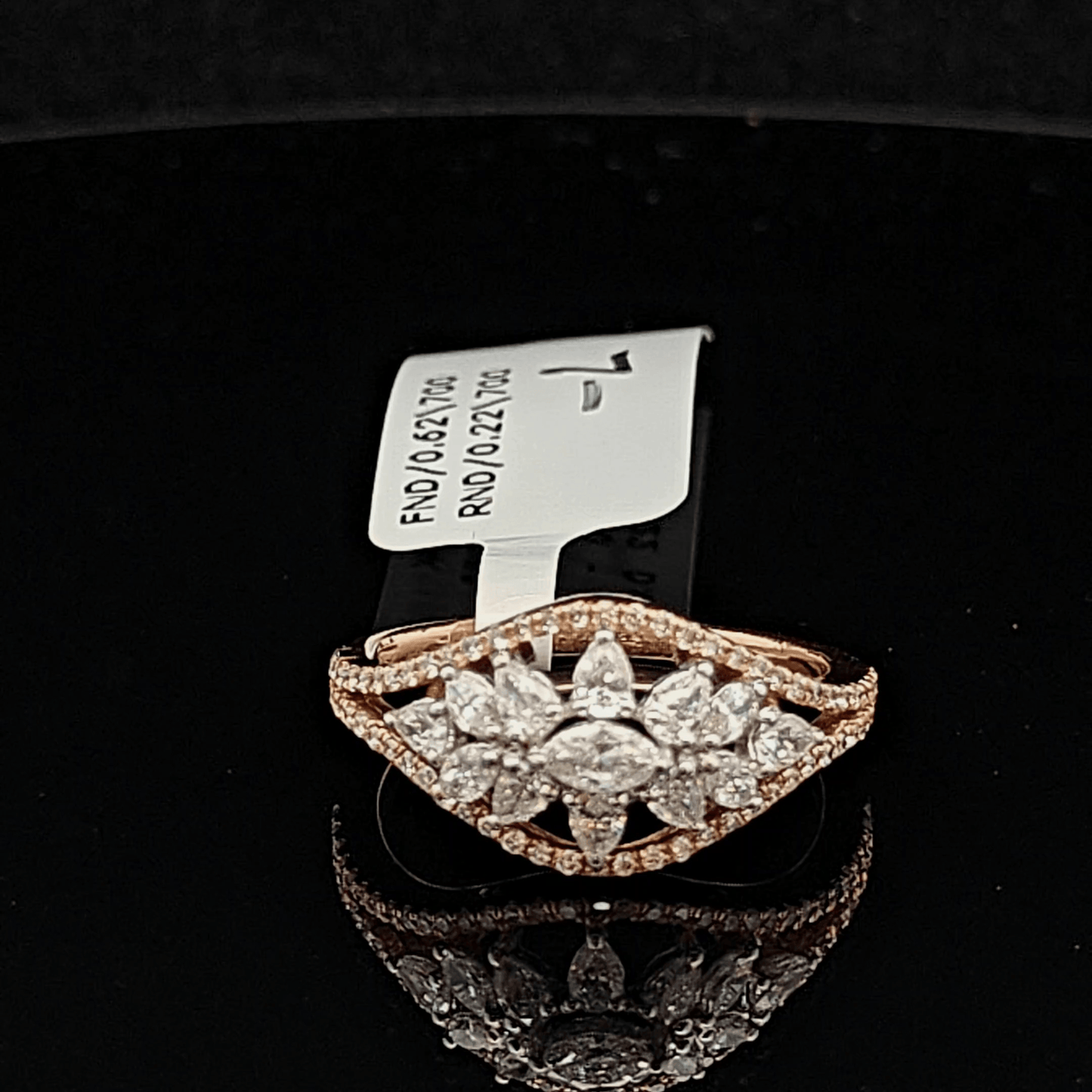 Floral Marquise Diamond Cluster Ring