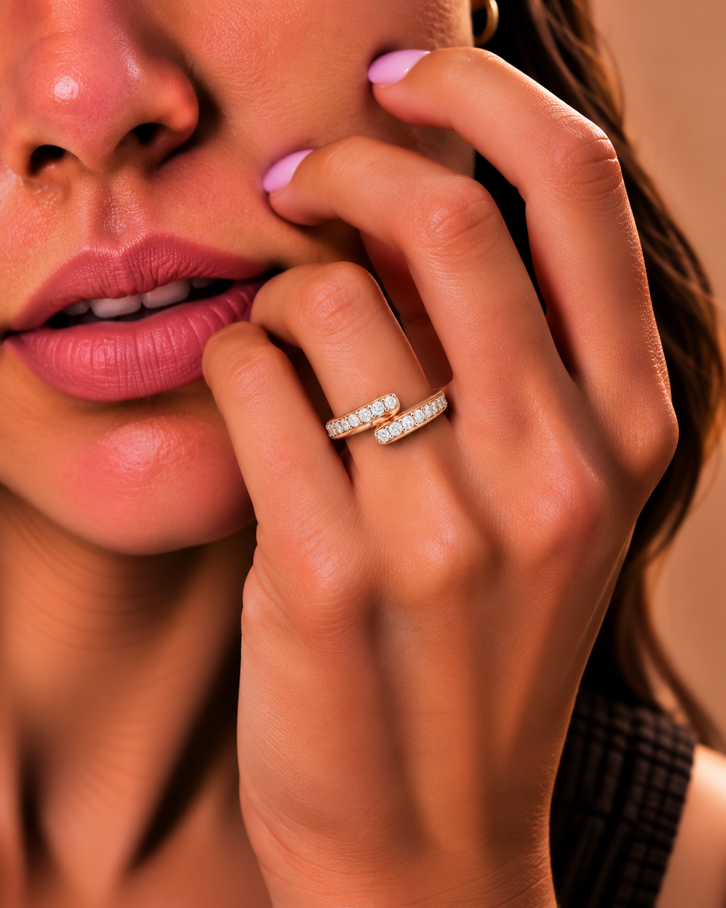 Diamond Infinity Open Ring