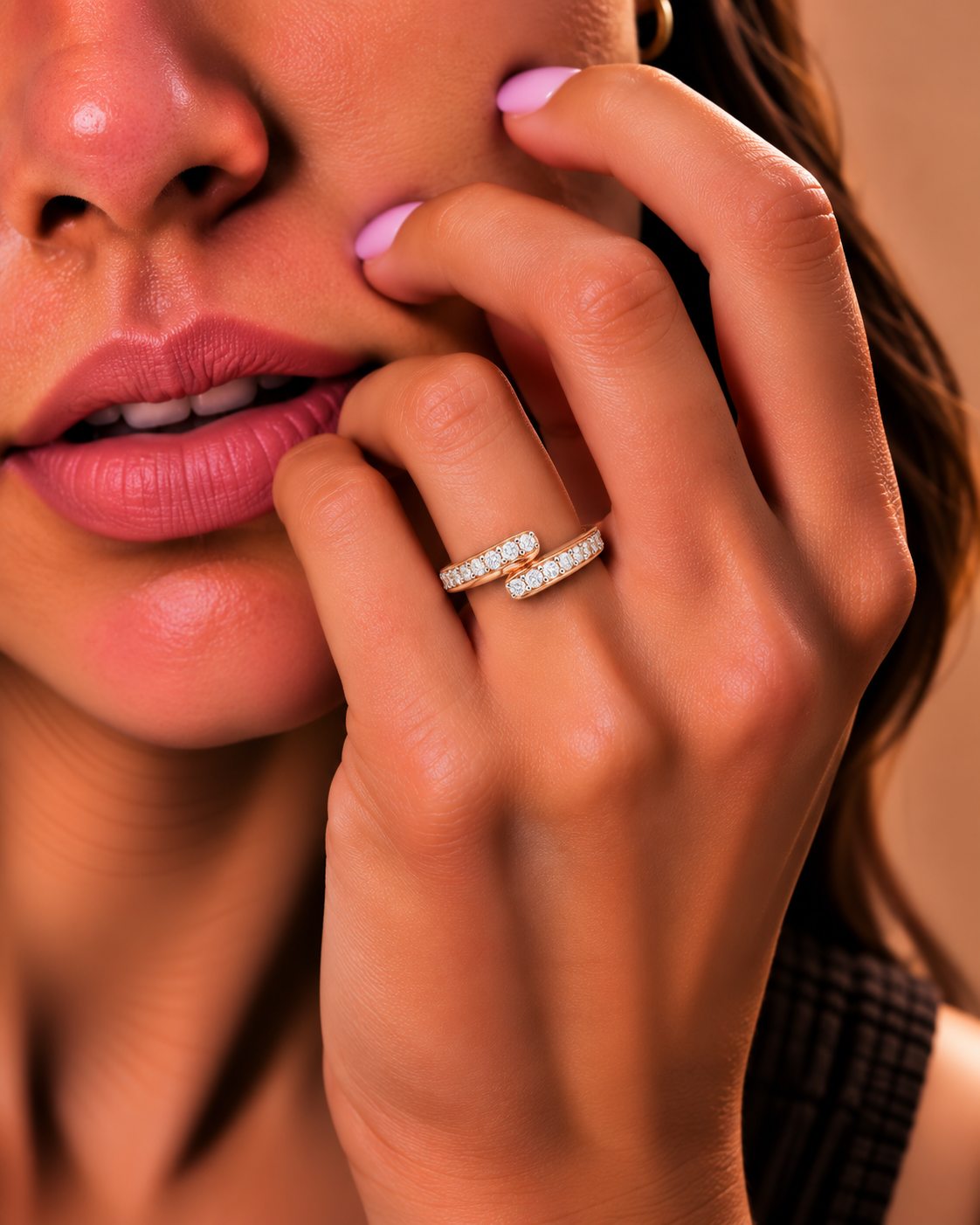 Diamond Infinity Open Ring