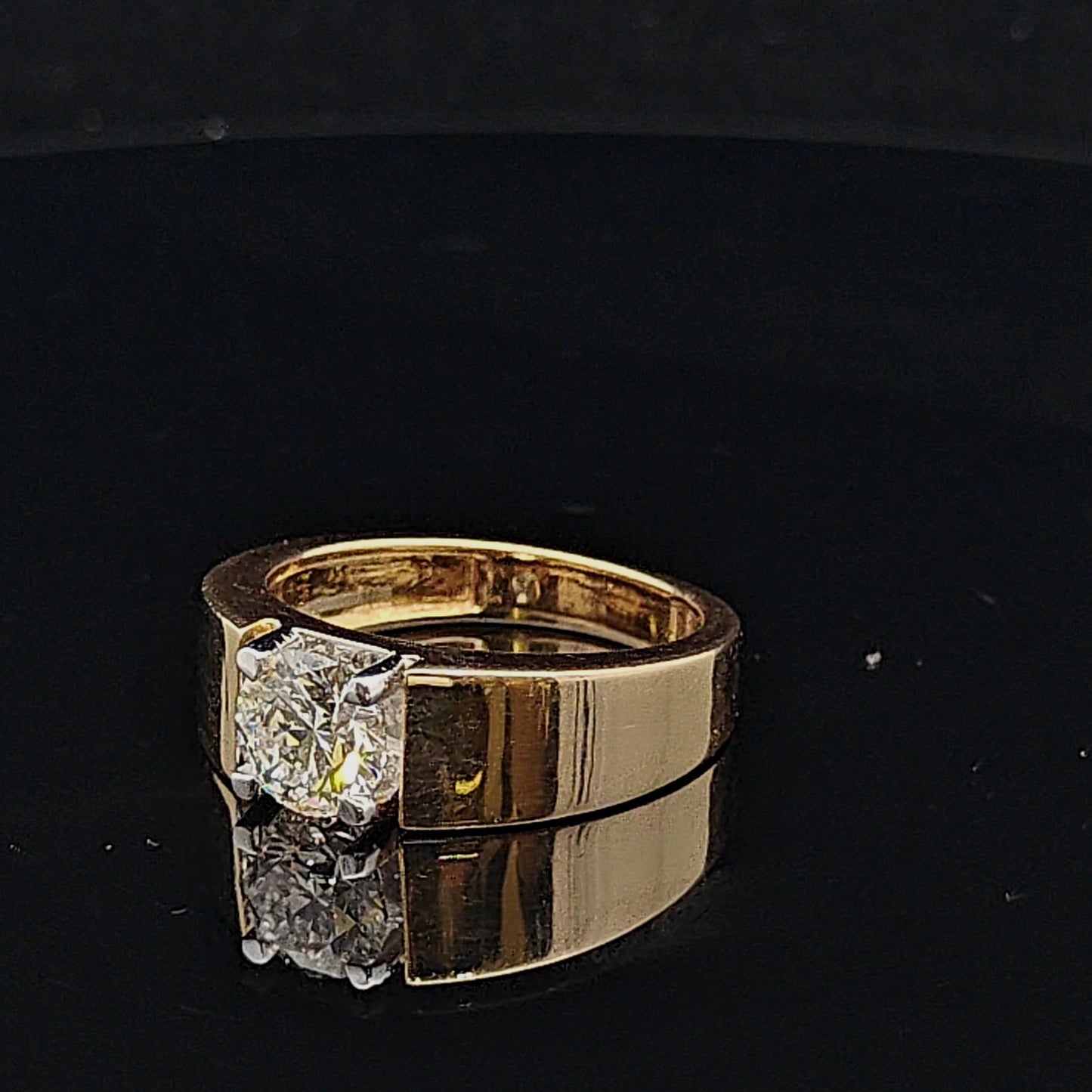 1.5ct Round Lab Diamond Solitaire Gents Ring