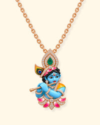 Krishna Flute Diamond Pendant