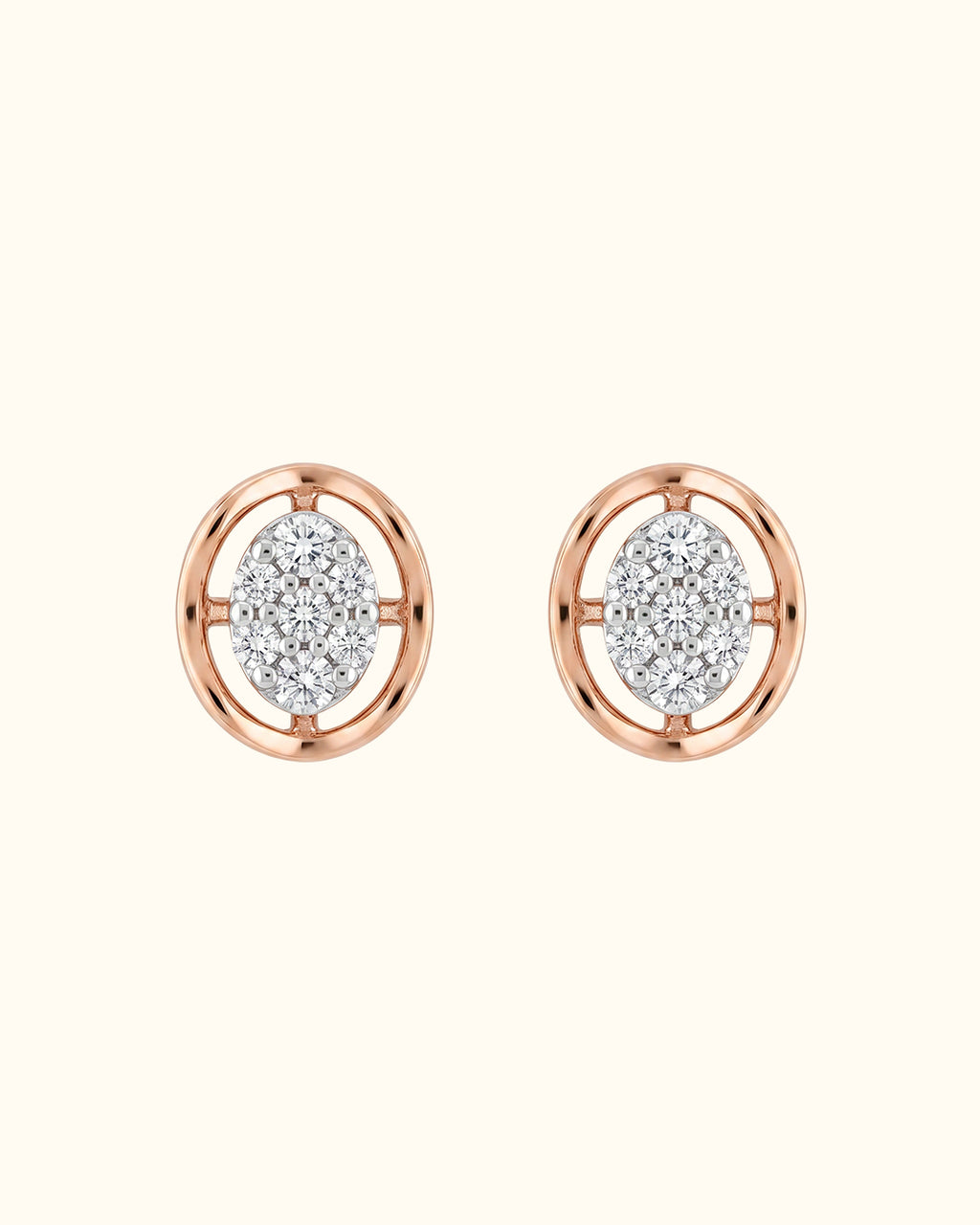 Diamond Orbit Cluster Stud Earrings