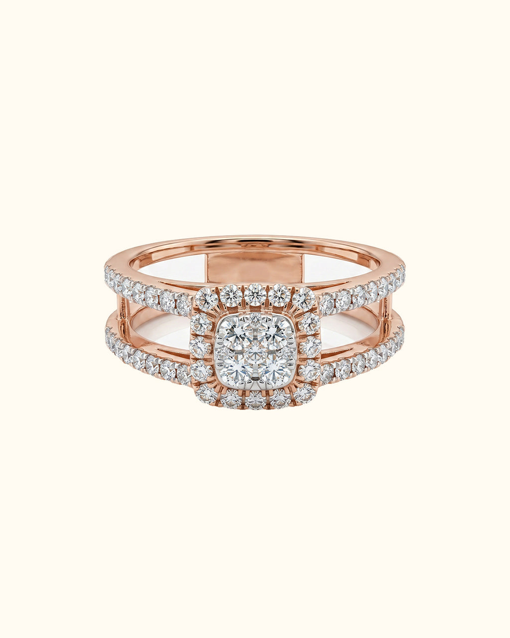 Elegant Double Band Diamond Ring