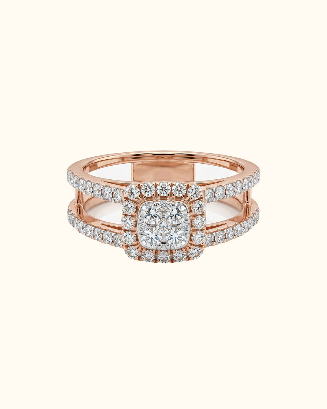 Elegant Double Band Diamond Ring