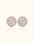 Sunburst Halo Diamond Stud Earrings