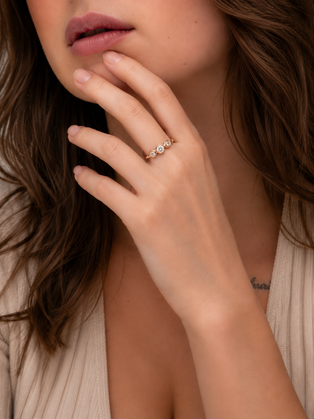 Trinity Wave Diamond Ring