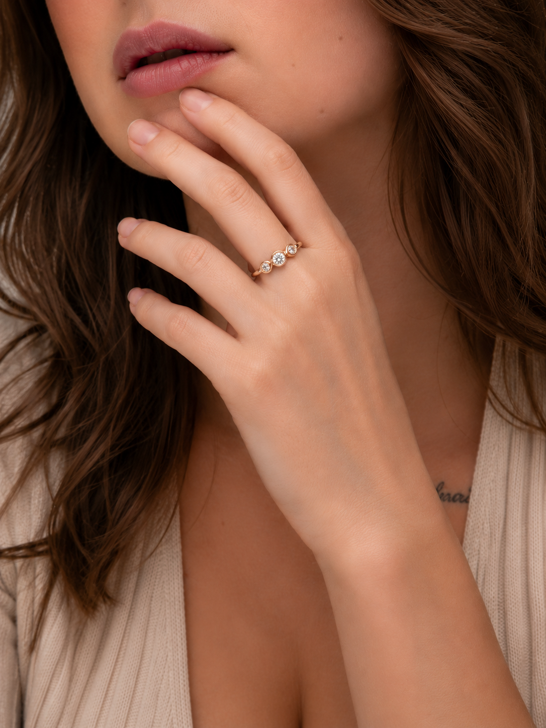 Trinity Wave Diamond Ring