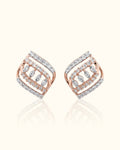 Geometric Diamond Lattice Stud Earrings