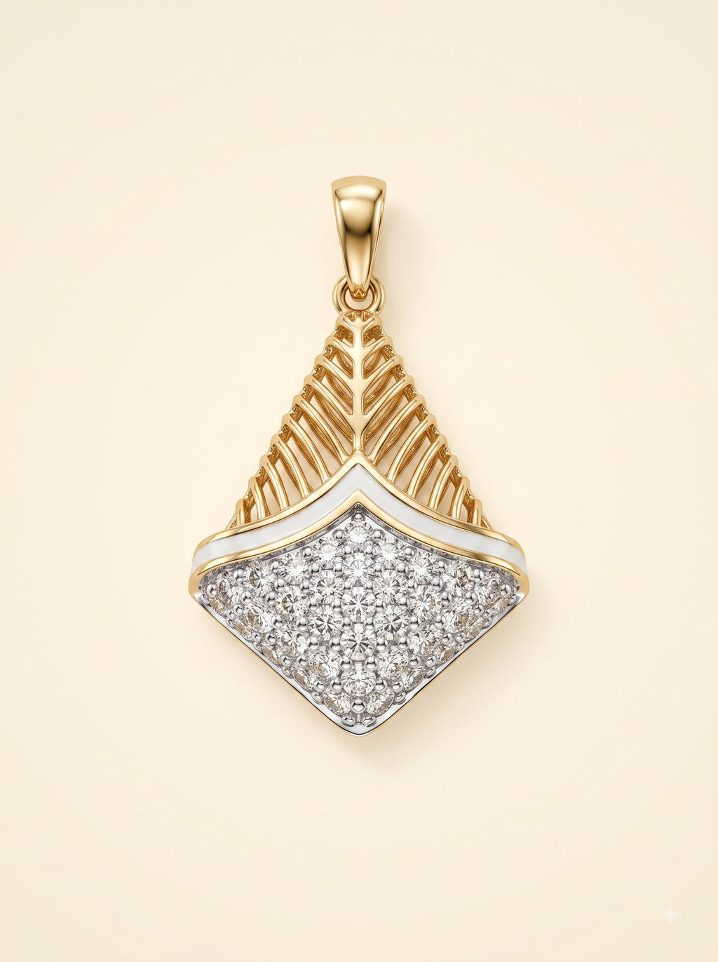 Diamond Veil Leaf Pendant