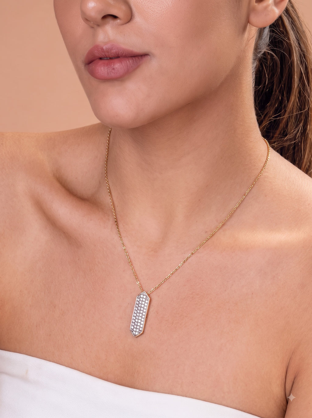 Diamond Bar Pendant Necklace