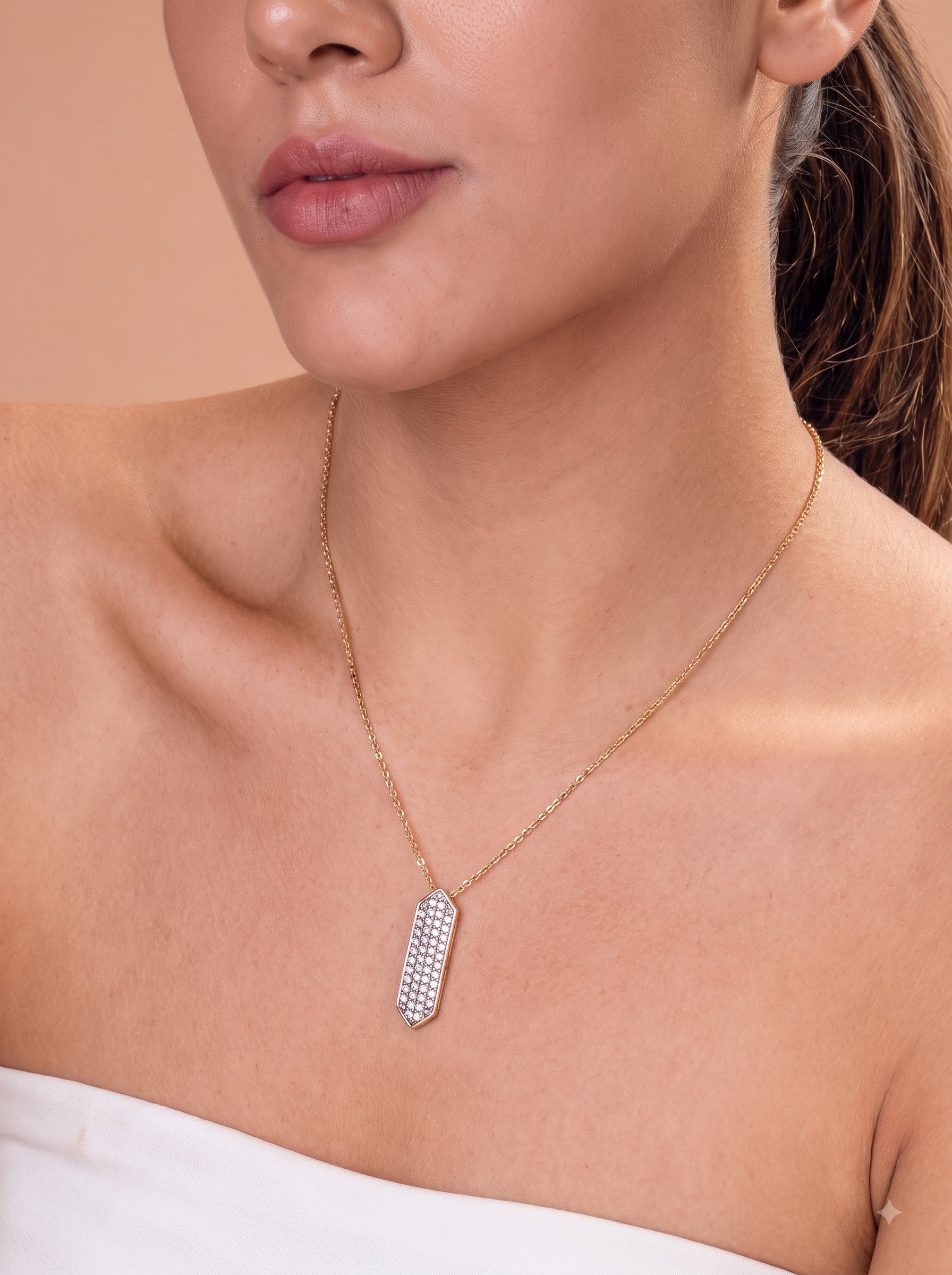 Diamond Bar Pendant Necklace