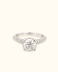 1.5ct Twisted Pavé Solitaire Diamond Ring