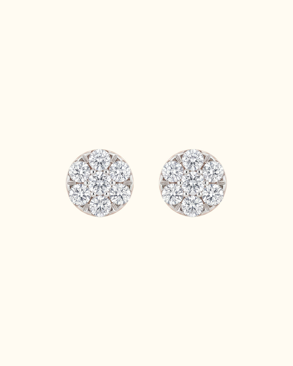 Brilliant Diamond Halo Stud Earrings