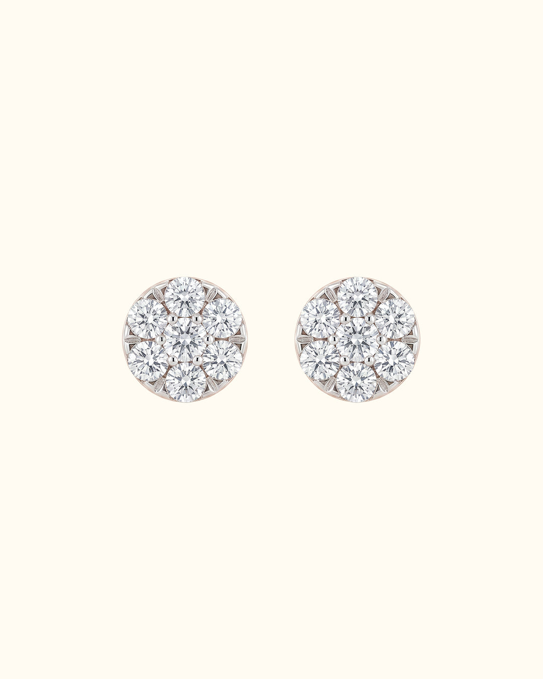 Brilliant Diamond Halo Stud Earrings