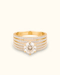 1.75ct  Radiant Harmony Multi-Band Solitaire Ring