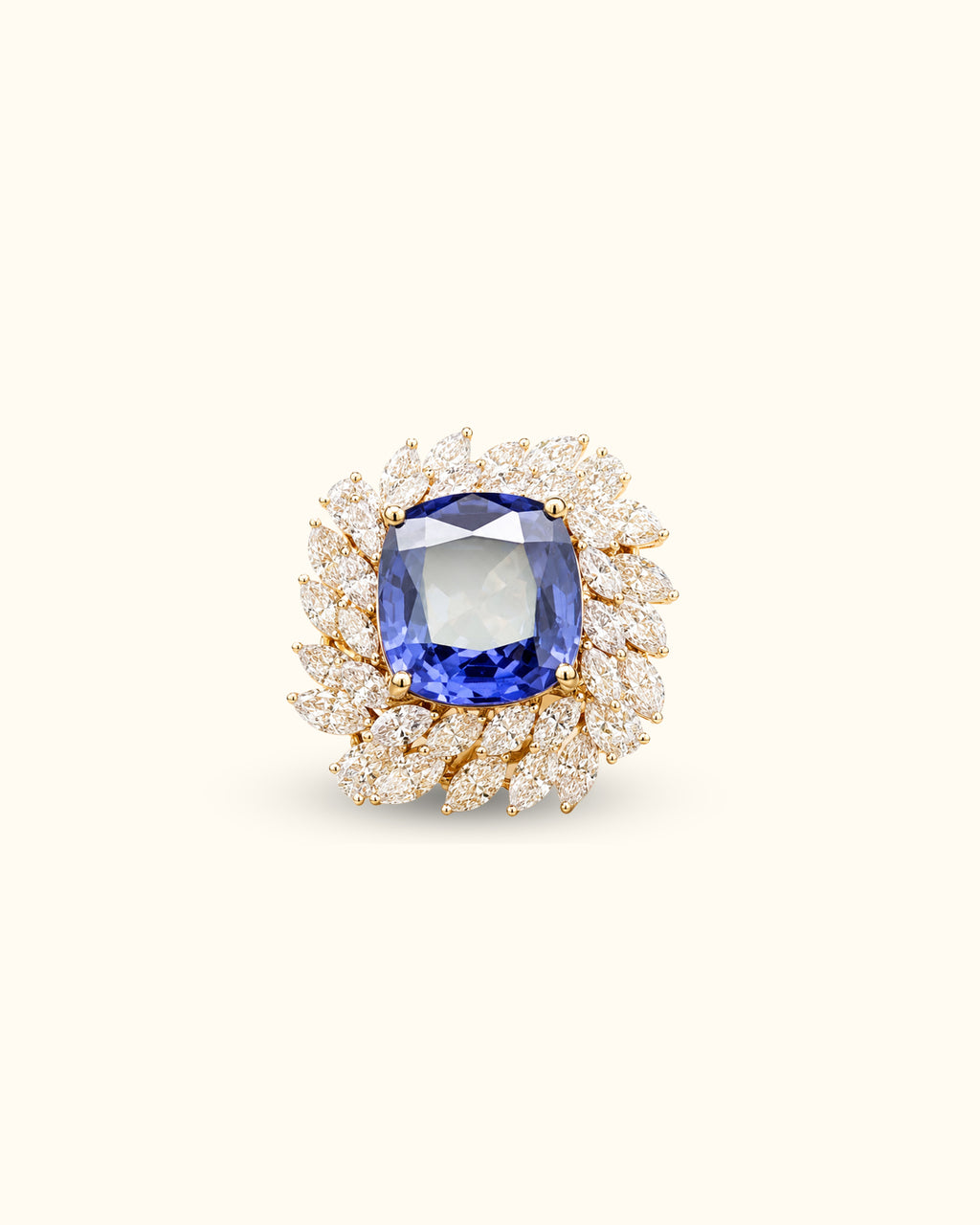 Royal Sapphire Bloom Diamond Ring