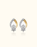 Diamond Floral Teardrop Stud Earrings
