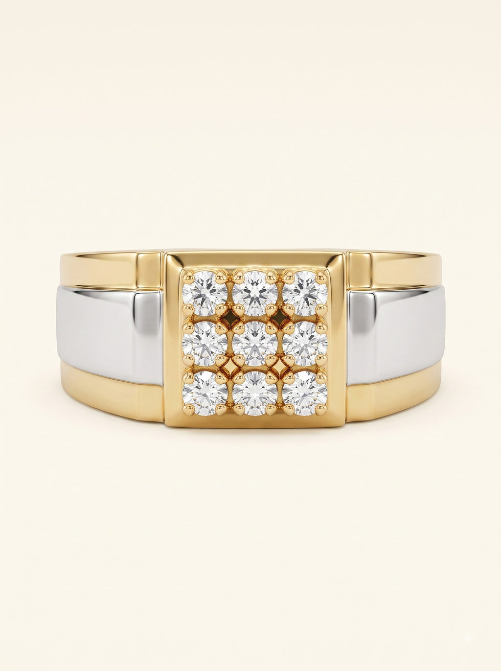 Imperial Diamond Grid Men's Ring