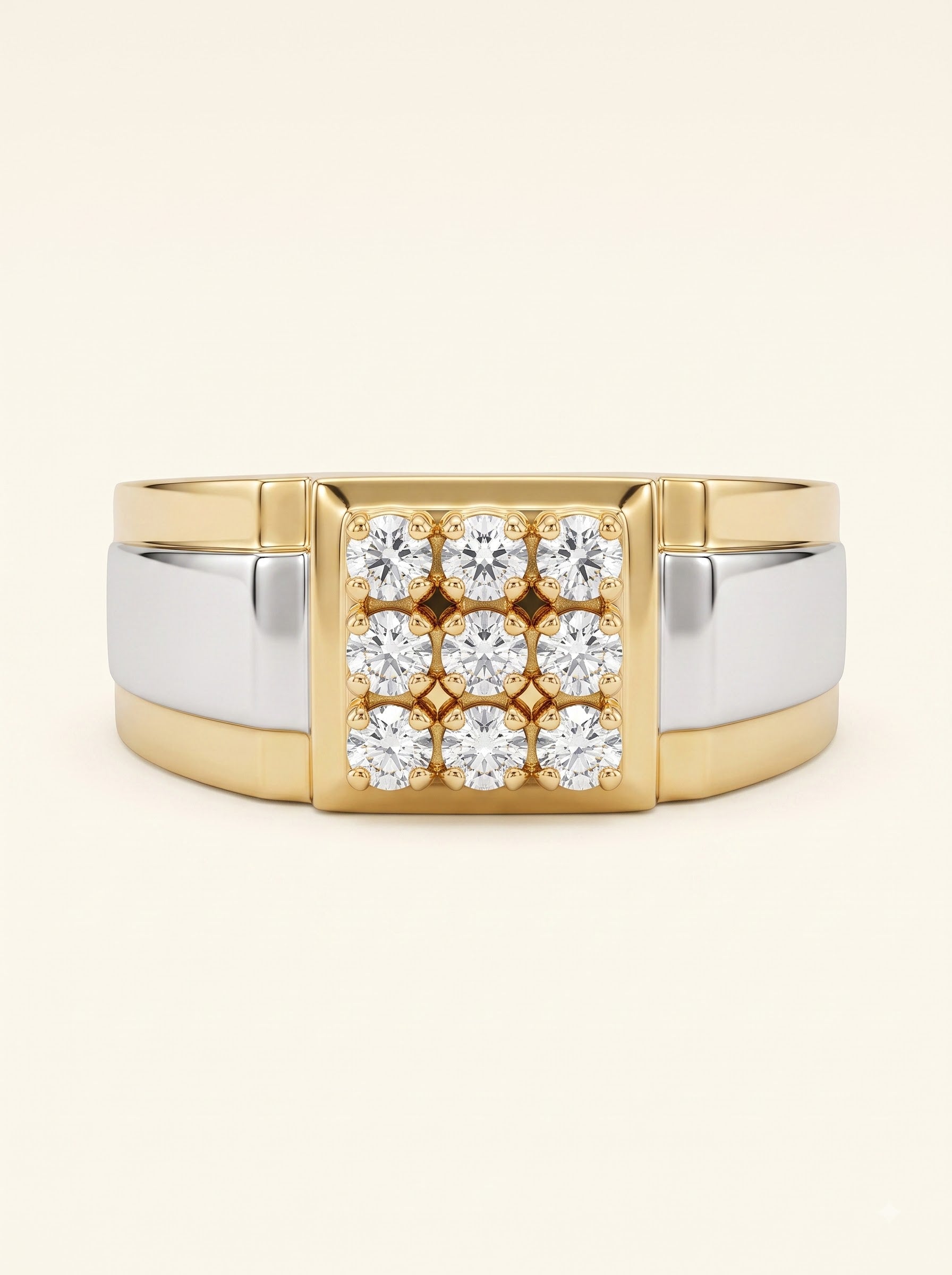 Imperial Diamond Grid Men's Ring
