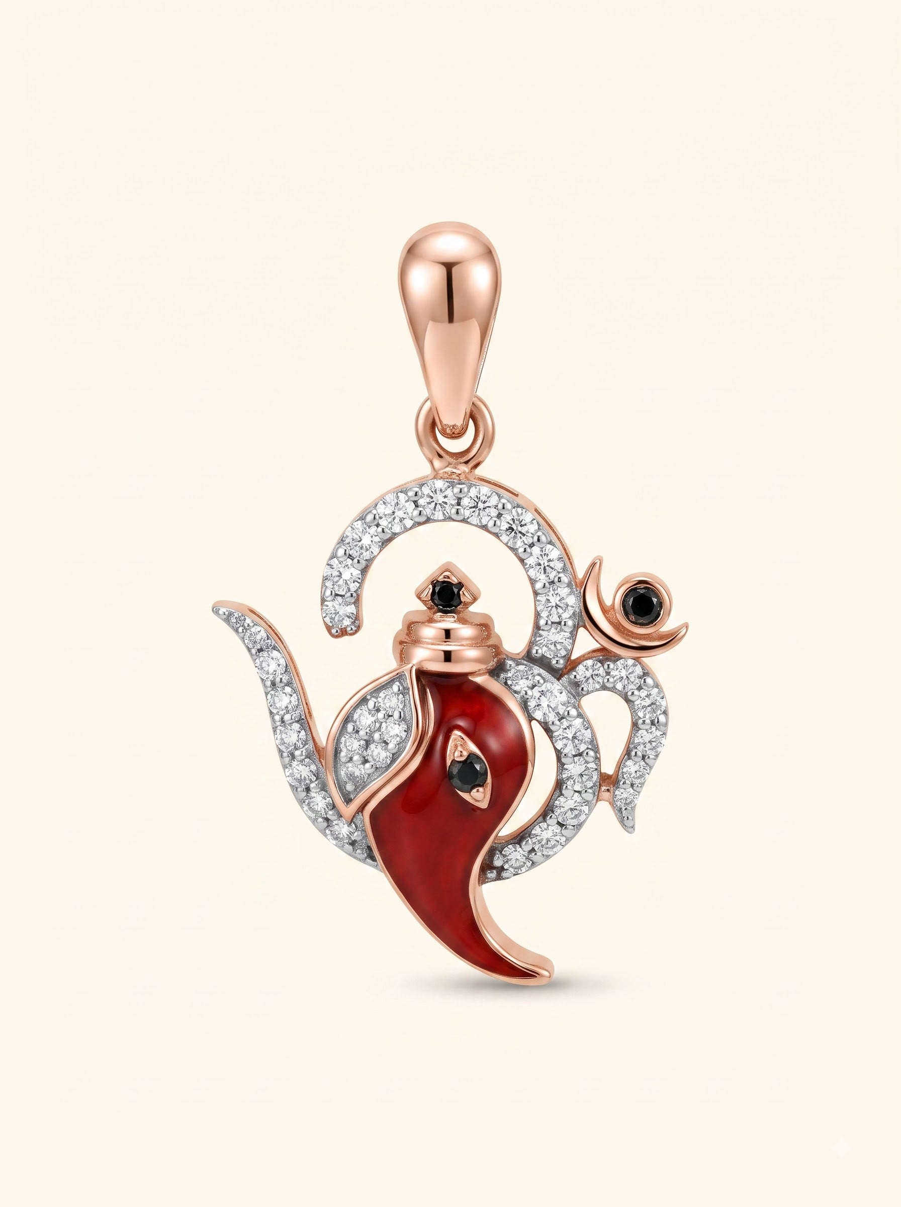 Divine Om Ganesha Diamond Pendant
