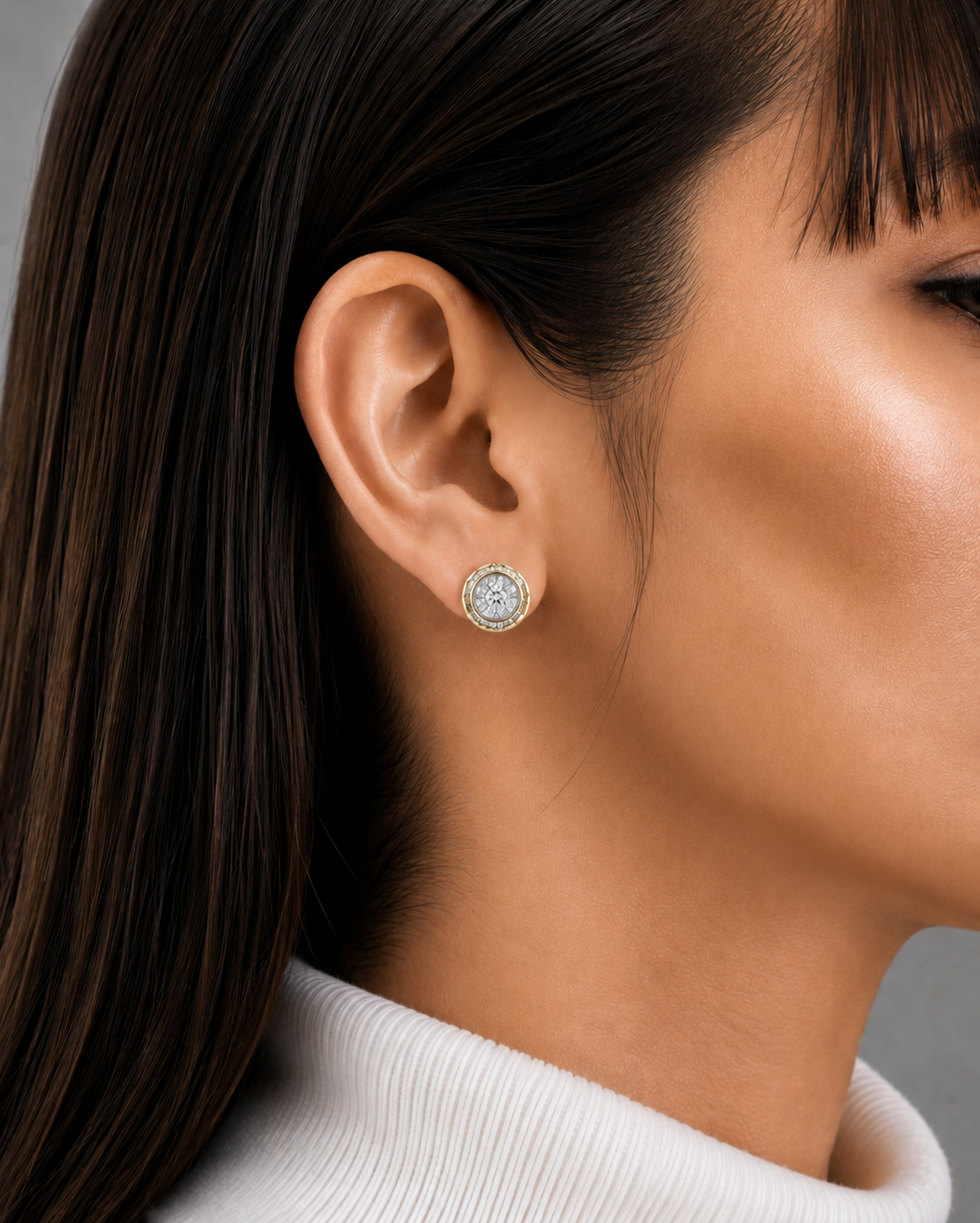 Royal Bezel Diamond Stud Earrings