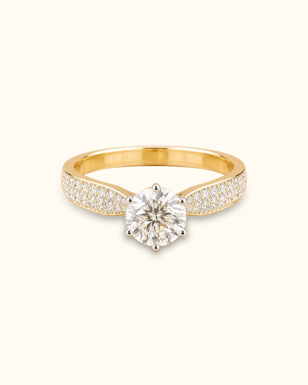 1ct Stellar Pavé Solitaire Ring