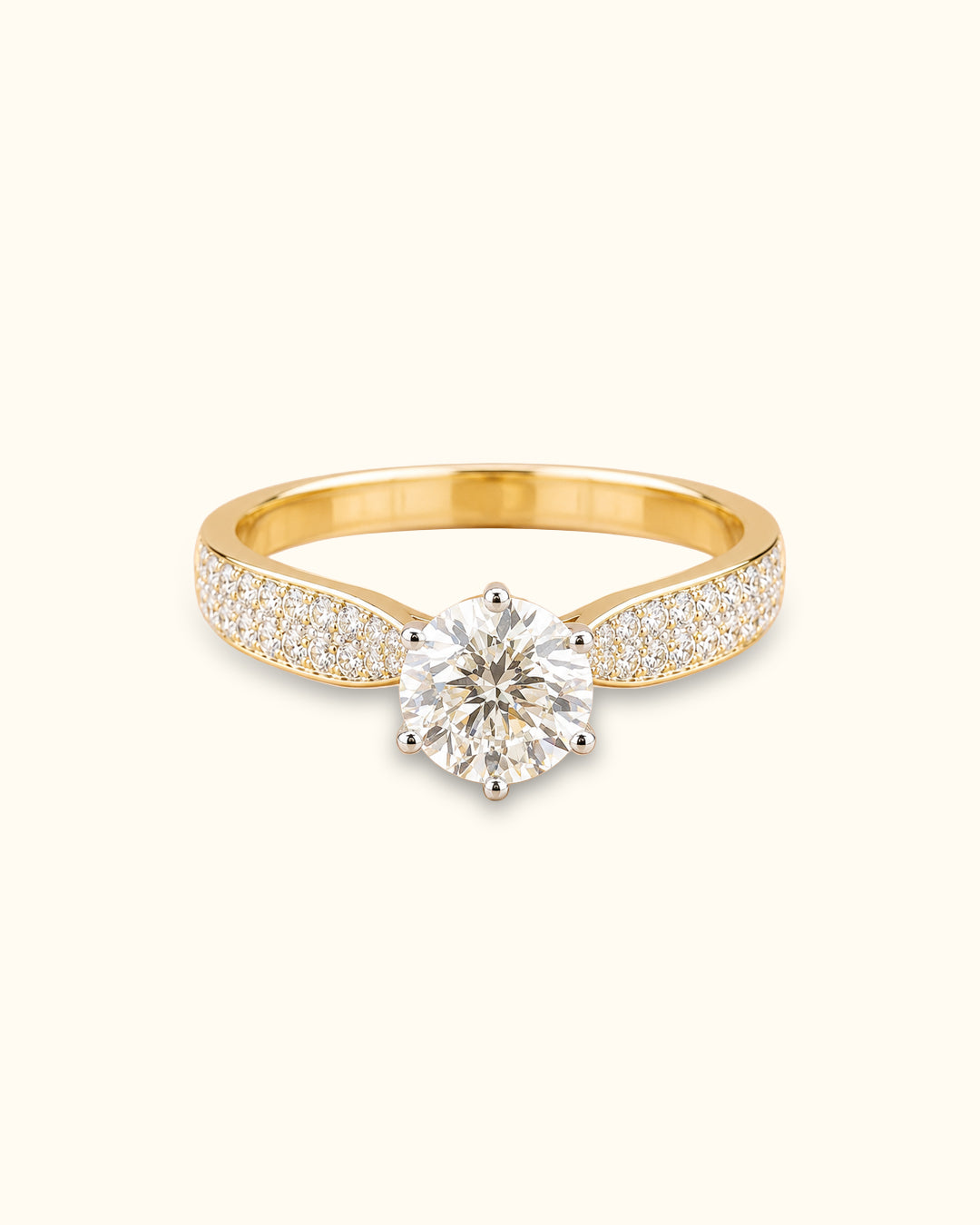 1ct Stellar Pavé Solitaire Ring