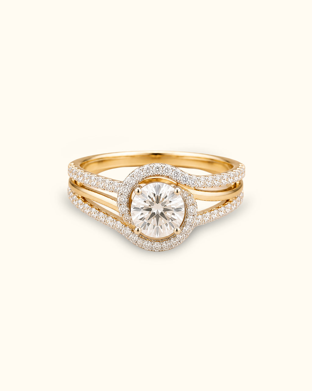 1 ct Twilight Halo Twist Solitaire Ring