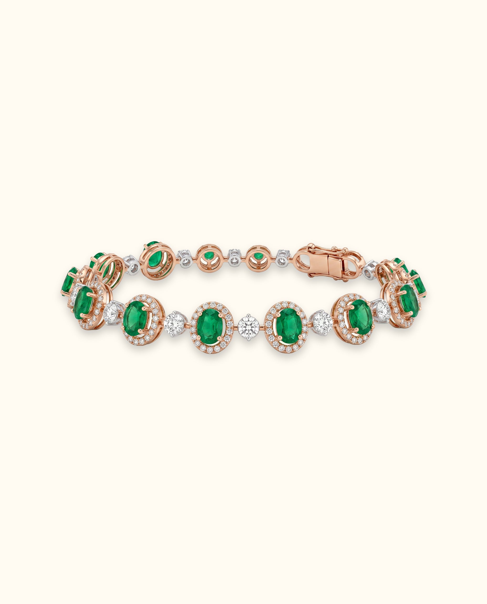Emerald Halo Diamond Bracelet