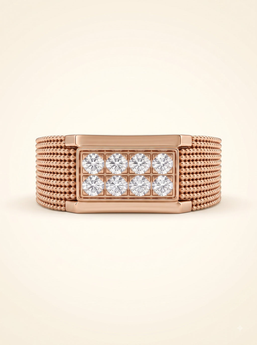 Regal Grid Diamond Men's Ring