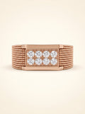 Regal Grid Diamond Men's Ring