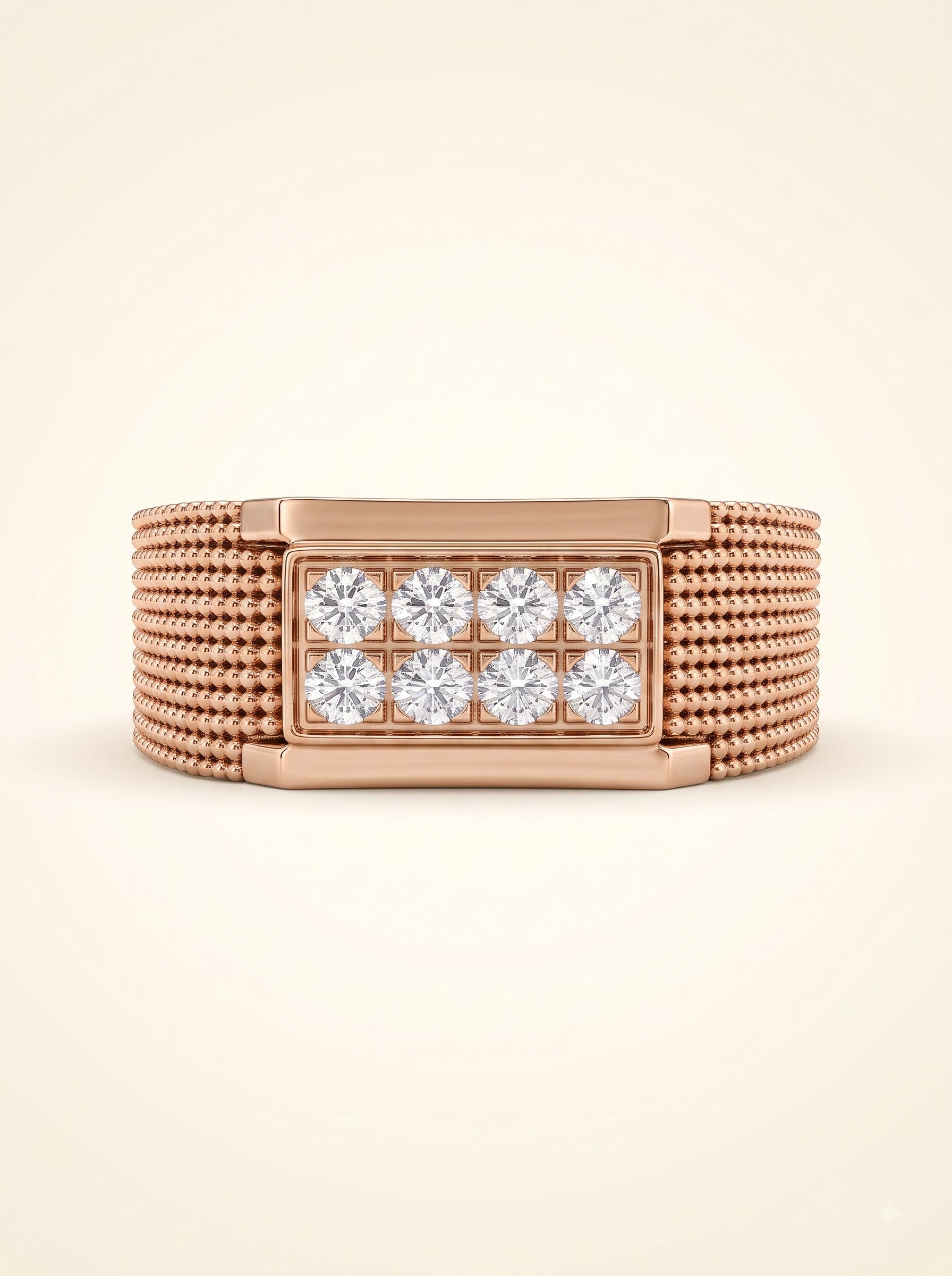 Regal Grid Diamond Men's Ring
