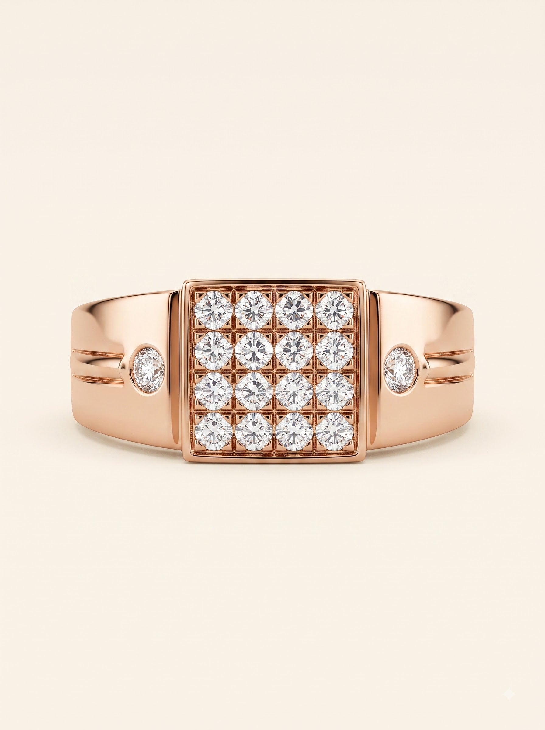 Royal Grid Diamond Men's Ring