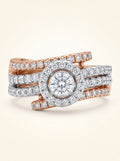 Rose Gold Halo Swirl Diamond Ring