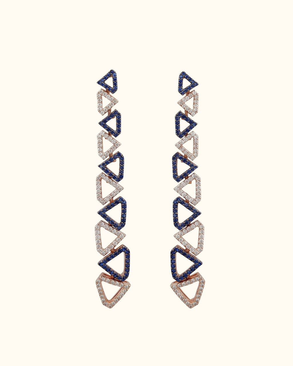 Sapphire Geometry Drop Earrings