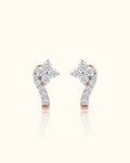 Floral Diamond Curve Stud Earrings