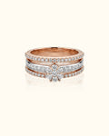 Rose Gold Floral Sparkle Ring
