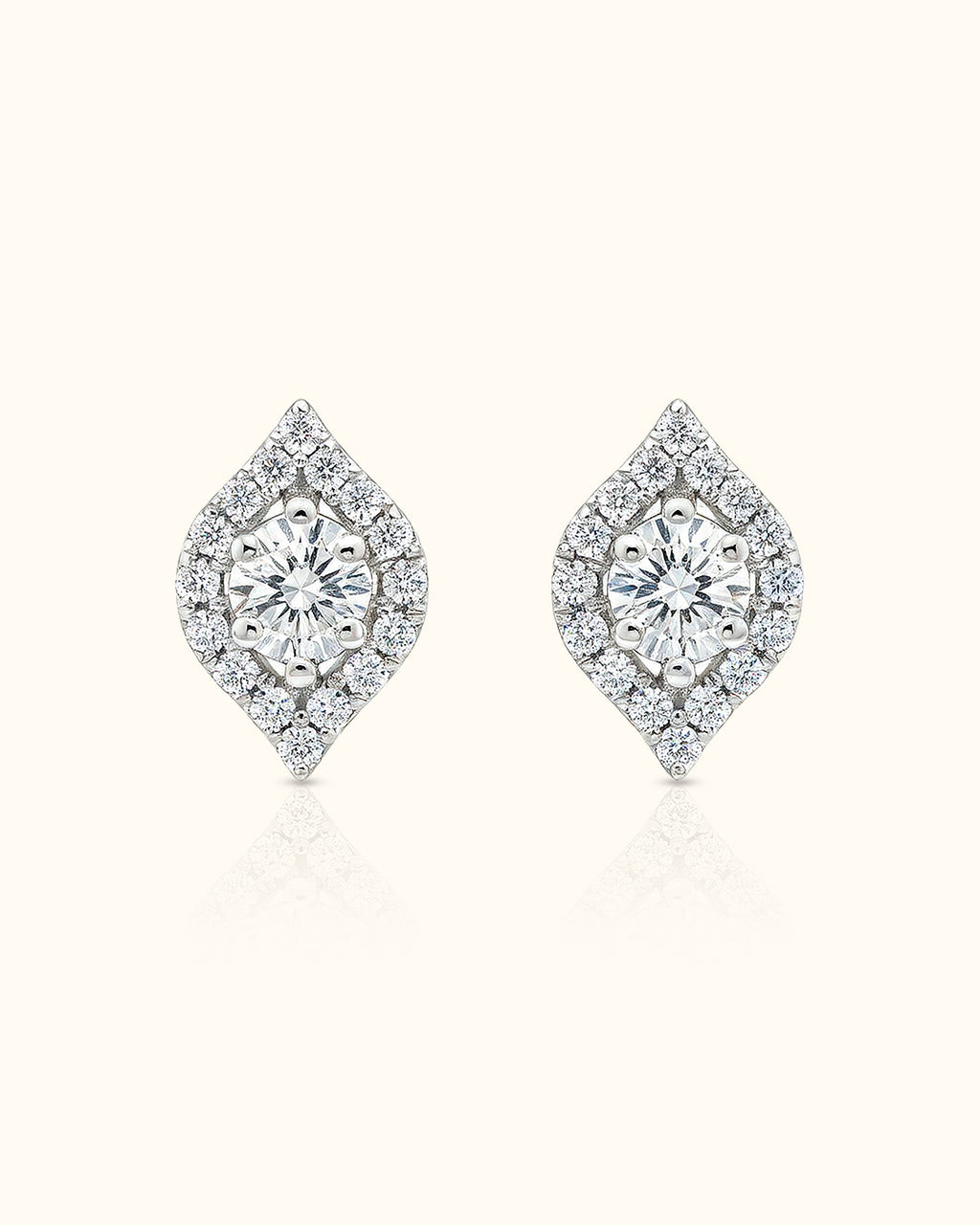 Diamond Leaf Studs